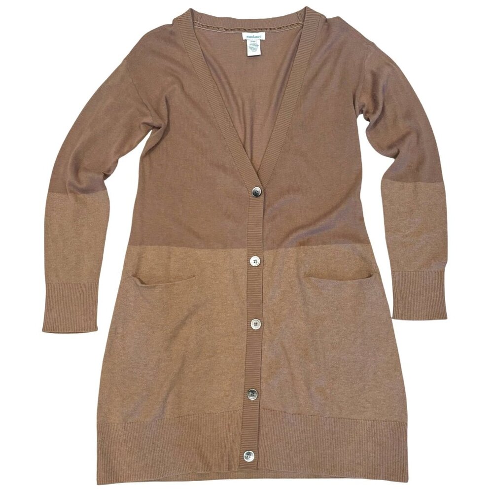 Sundance Wool Blend Color Block Long Cardigan / D… - image 1